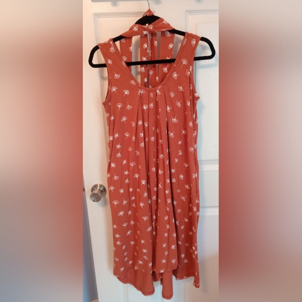 Latched Mama Rust Jumpsuit with White Floral Pattern